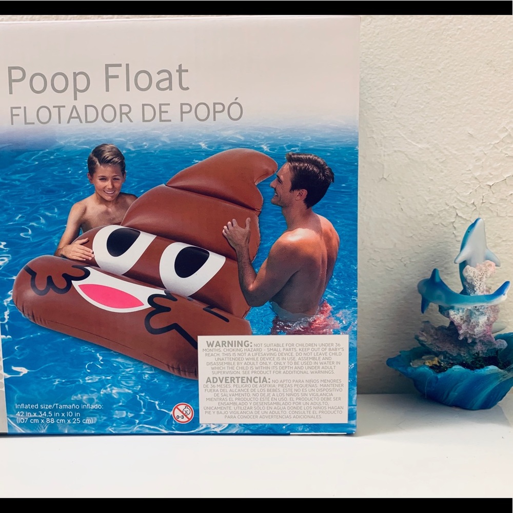 Emoji float boys swimming poop emoji summer lol